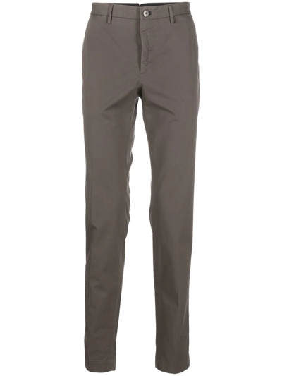 Shop Incotex Slim-cut Tailored Trousers In Brown