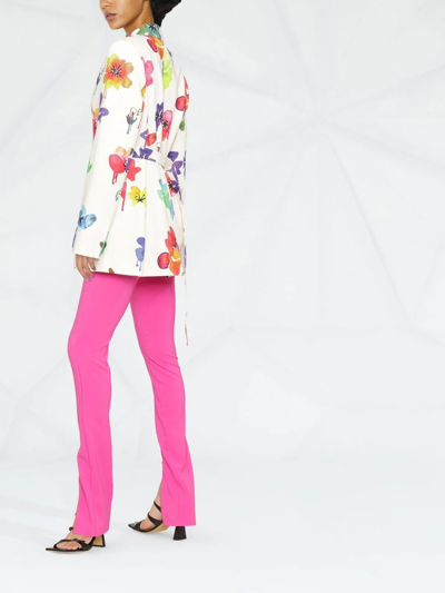 Off-white Floral-print Single-breasted Blazer In Nude