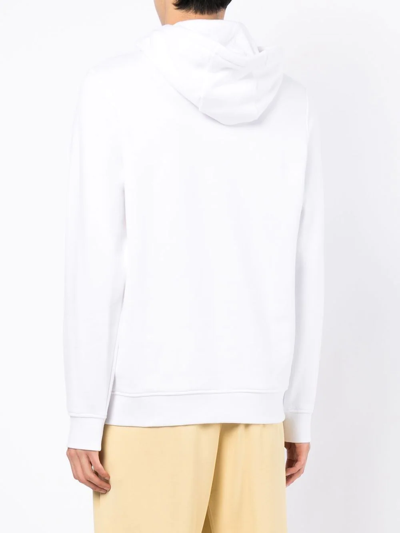 Shop Lacoste Embroidered-logo Stretch-cotton Hoodie In Weiss