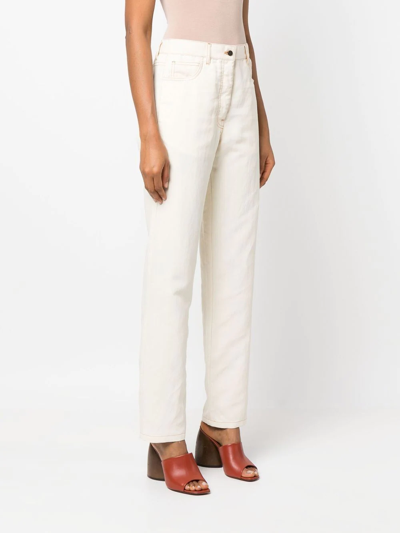 Shop Giuliva Heritage Thedan High-rise Straight Jeans In Weiss