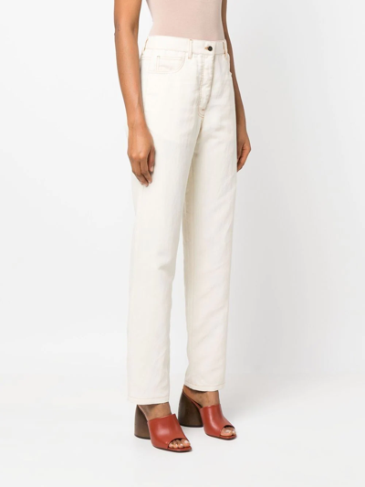 Giuliva Heritage Straight Leg Trousers With Five Pockets In Weiss