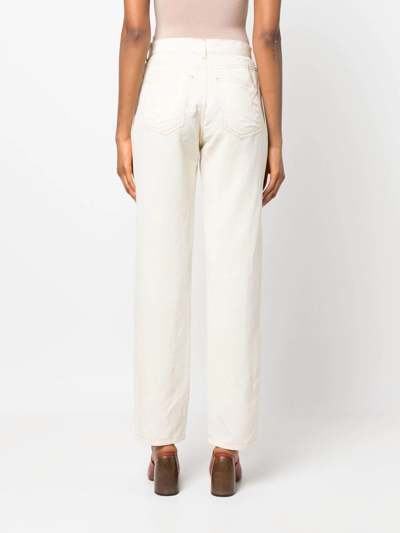 Giuliva Heritage Straight Leg Trousers With Five Pockets In Weiss
