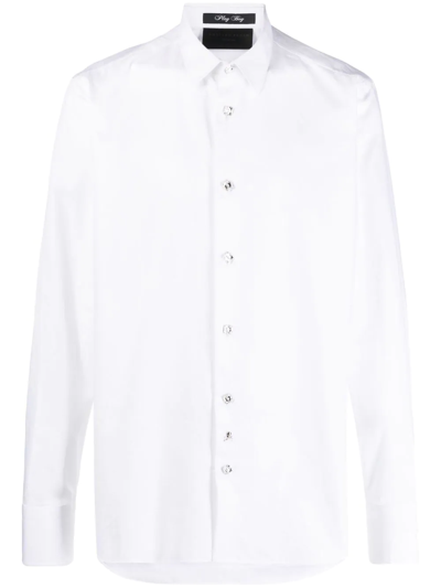 Shop Philipp Plein Long Sleeve Shirt In Weiss