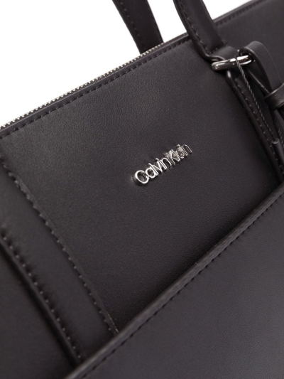 Shop Calvin Klein Large Faux-leather Tote Bag In Schwarz