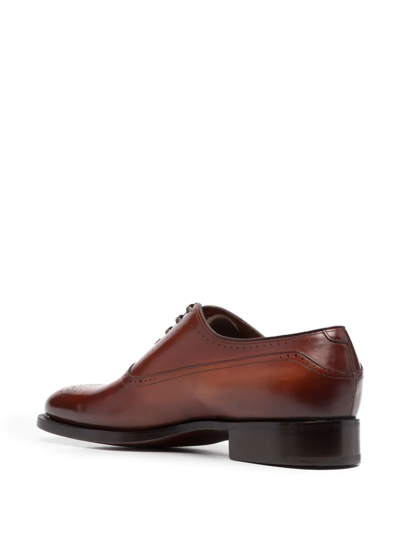 Santoni Perforated-detail Leather Brogues In Brown