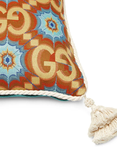 Shop Gucci Gg Kaleidoscope Cushion In Braun