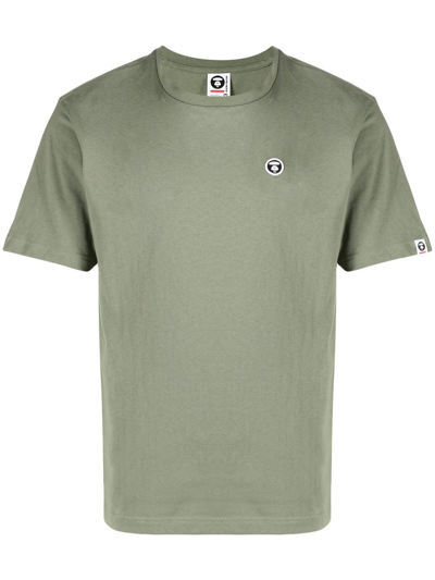 Shop Aape By A Bathing Ape Chest Logo-patch Detail T-shirt In Grün