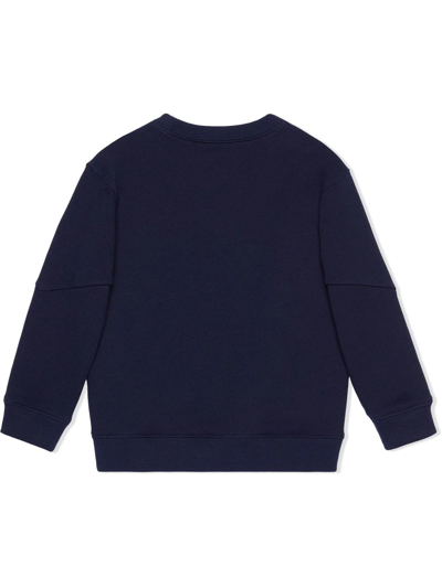 Shop Gucci Interlocking G-appliqué Cotton Sweatshirt In Blau