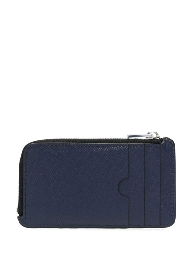 Shop Marni Logo-print Leather Zip-around Wallet In Schwarz