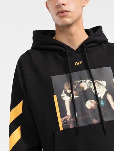 Shop Off-white Caravaggio-print Hoodie In Schwarz