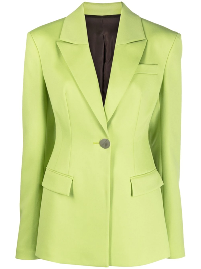 Shop Attico Single-breasted Blazer In Grün