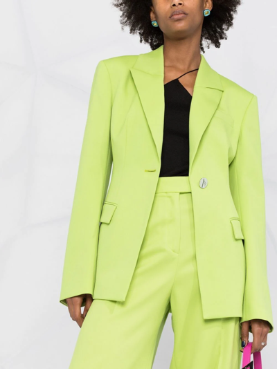 Attico Green Single-breasted Blazer In Grün