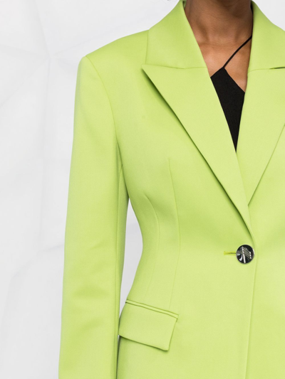 Attico Green Single-breasted Blazer In Grün