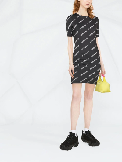 Black & Off-white Fitted Logo T-shirt Dress Black & Off-white Fitted Logo T-shirt Dress