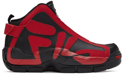 Shop Y/project Red & Black Fila Edition Grant Hill Sneakers In Black/red