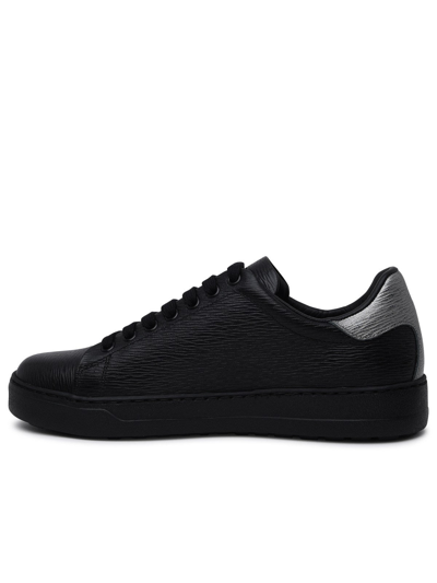 Shop Ferragamo Leather Number Sneaker In Black