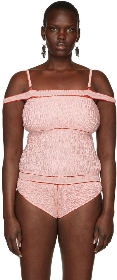 Shop Sinéad O’dwyer Pink Silk Bodysuit In 003 Baby Pink