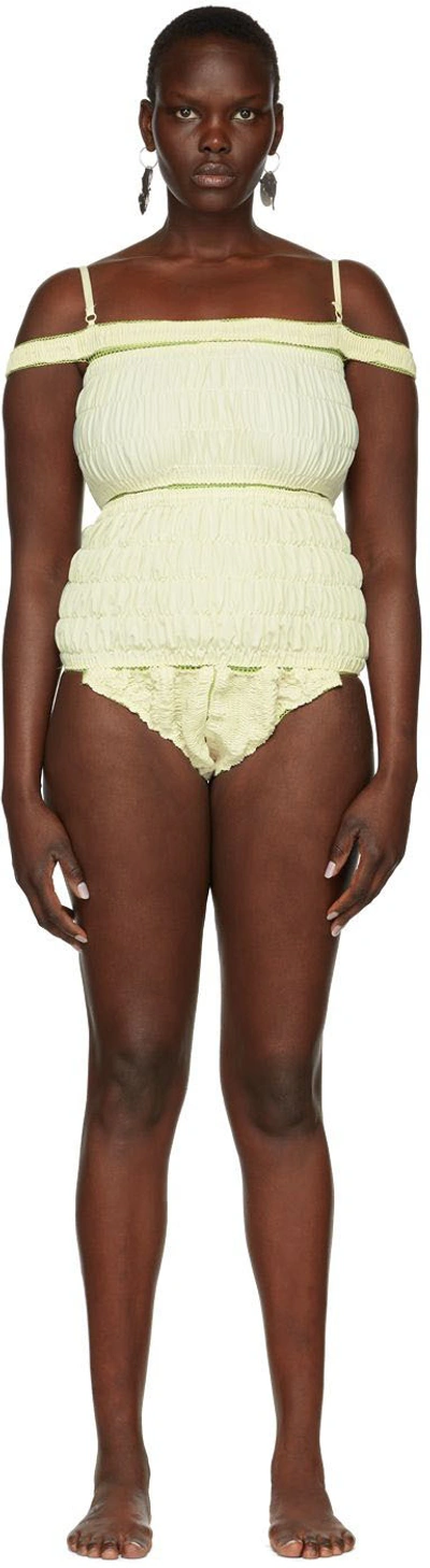 Shop Sinéad O’dwyer Yellow Recycled Nylon One-piece Swimsuit In 009 Lemon/005 Pear