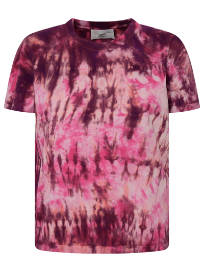 Shop Ami Alexandre Mattiussi Cotton Tie-dye T-shirt In Pink