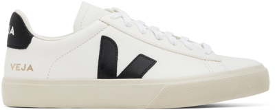 Shop Veja White & Black Campo Sneakers In Extra-white_black