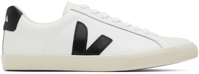 Shop Veja White & Black Esplar Sneakers In Extra-white_black