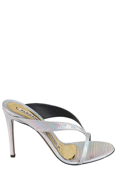 Shop Alexandre Vauthier Embossed Heeled Sandals In Silver