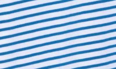 Shop Slate & Stone Split Collar Polo In White Blue Stripe