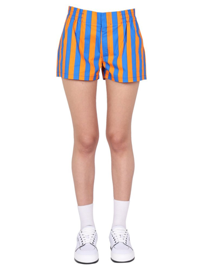Shop Sunnei Stripe Printed Shorts In Multi