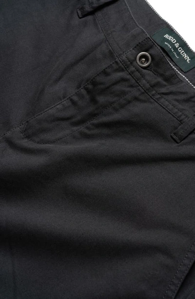 Rodd & Gunn Thomas Road Stretch Cotton Flat Front Chinos In Coal
