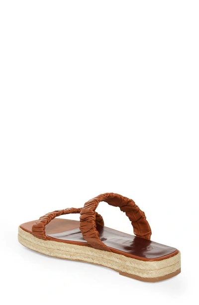 Shop Staud Maya Ruched Espadrille Sandal In Tan