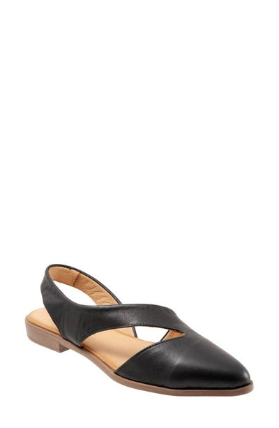 Shop Bueno Bianca Pointed Toe Slingback Flat In Black