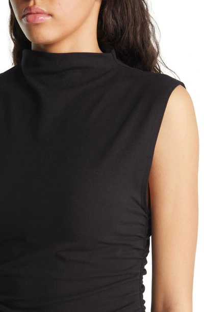 Reformation Alden Funnel Neck Dress In Black