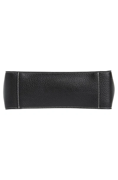 Shop Stella Mccartney Perforated Logo Mini Faux Leather Crossbody Bag In Black