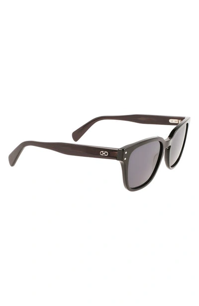 Shop Ferragamo Gancini 55mm Rectangular Sunglasses In Black
