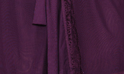 Shop Dreamgirl Mesh Chemise, Robe & G-string Set In Plum