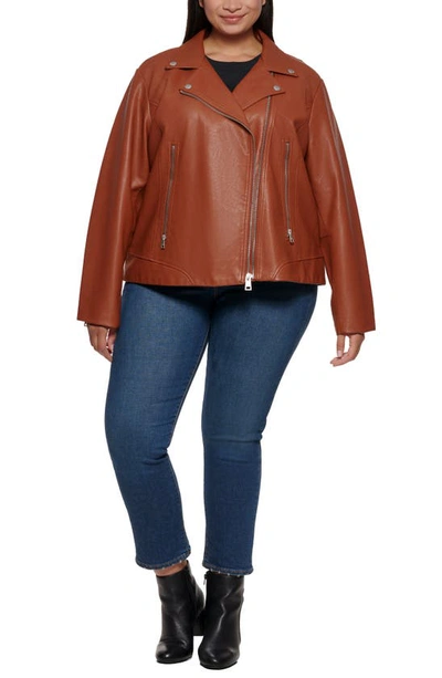 Levi's Faux Leather Moto Jacket In Camel