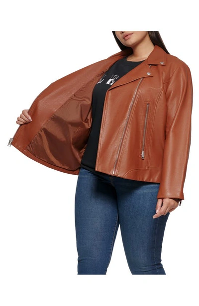 Shop Levi's Faux Leather Moto Jacket In Camel