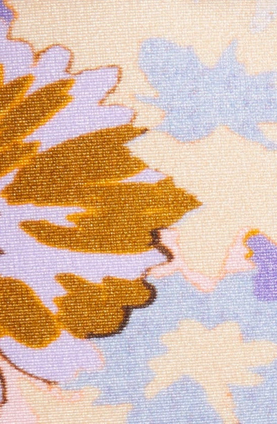 Zimmermann Floral Print Knotted Bikini Top In Purple Multi Floral