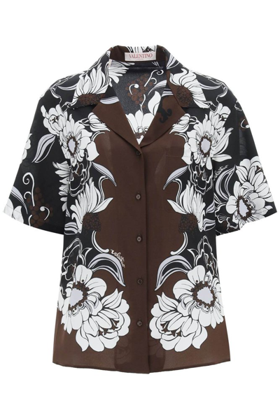 Shop Valentino Floral Printed Bowling Shirt In Multi