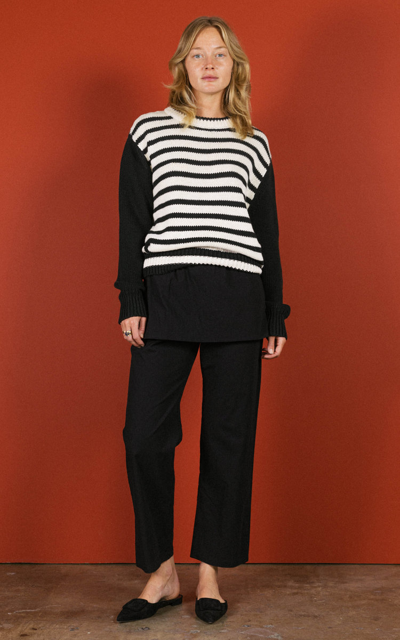 Ciao Lucia Women's Valentina Cotton Sweater In Black,white