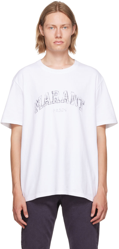 Shop Isabel Marant White Cotton T-shirt In 20wh White