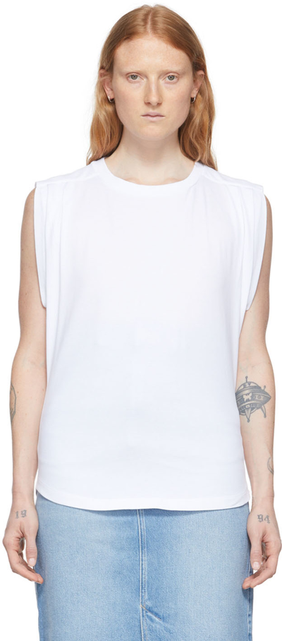 Shop Isabel Marant White Zutti Tank Top In 20wh White