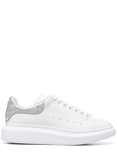 Shop Alexander Mcqueen Holographic Effect White Oversized Sneakers