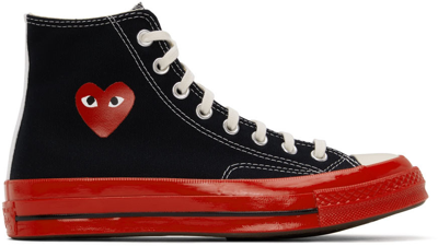 Shop Comme Des Garçons Play Black & Red Converse Edition Play Sneakers