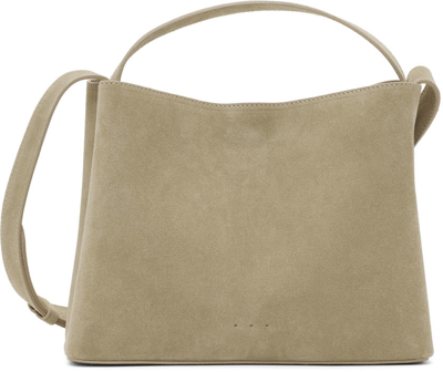 Shop Aesther Ekme Taupe Suede Mini Sac Shoulder Bag In 182 Suede Rock