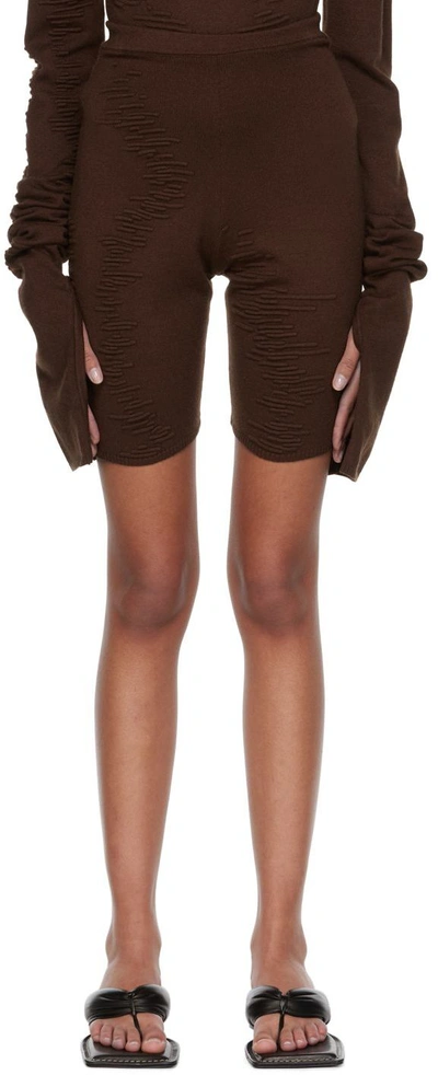 Shop Selasi Ssense Exclusive Brown Kbn Knitwear Edition Shorts