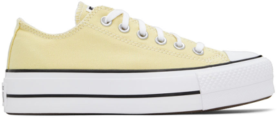Shop Converse Yellow Chuck Taylor All Star Lift Low Sneakers In Lemon Drop/black/whi