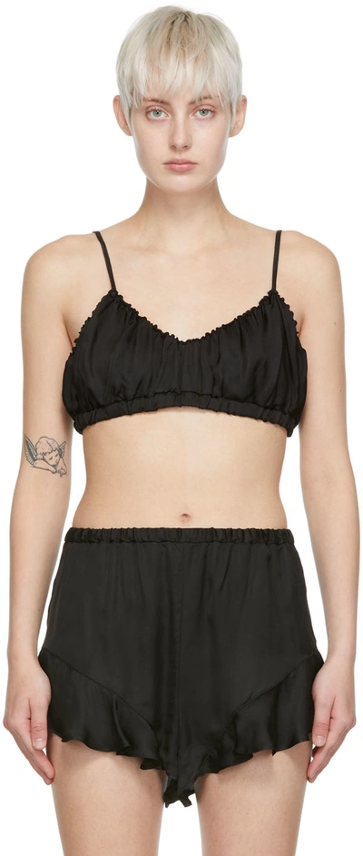 Determ Black Rayon Bra In Black