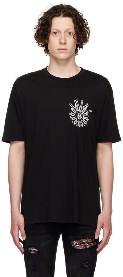 Shop Amiri Black Cotton T-shirt In Black / White