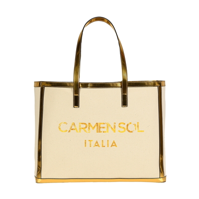 Shop Carmen Sol Roma Canvas Large Tote In Violet
